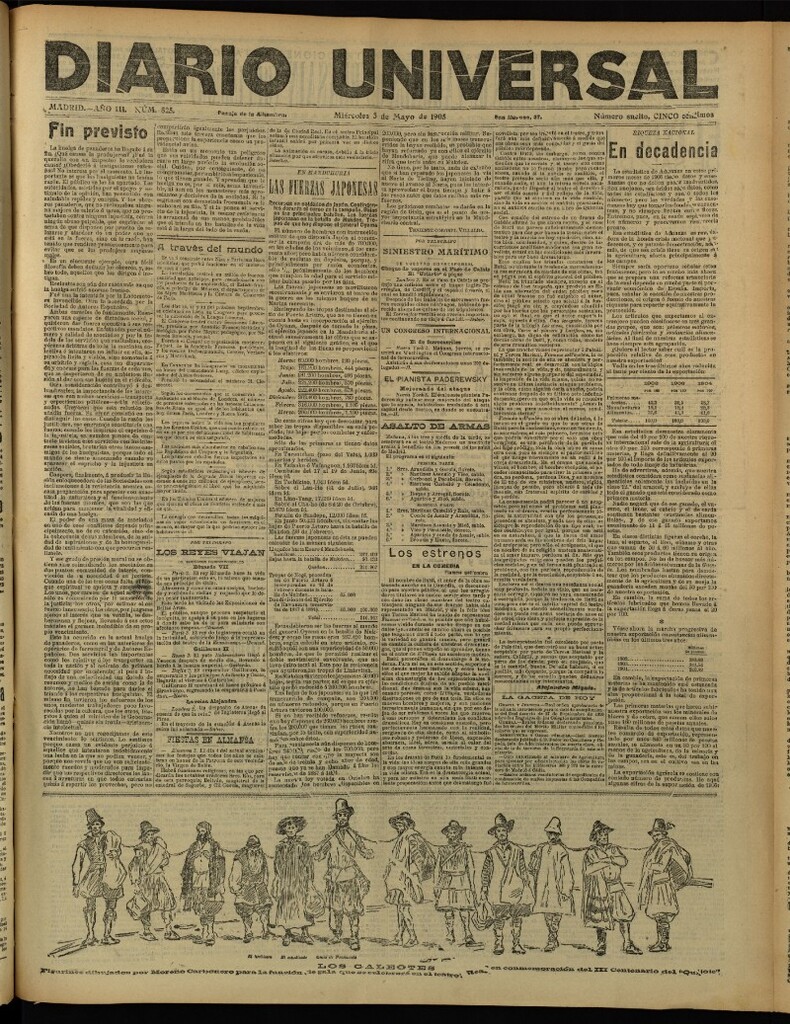 Miniatura de Diario Universal del 3 de mayo de 1905, edición de tarde