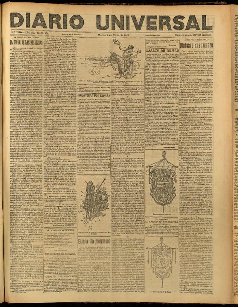 Miniatura de Diario Universal del 9 de mayo de 1905, edición de noche