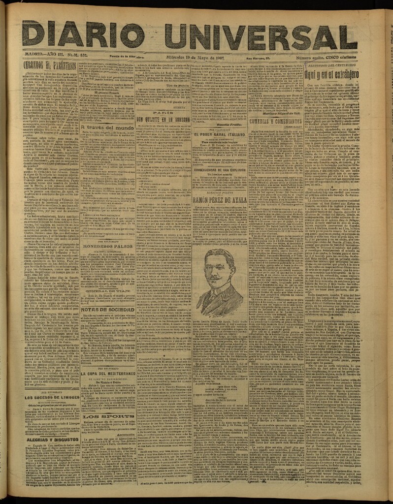 Miniatura de Diario Universal del 10 de mayo de 1905, edición de tarde