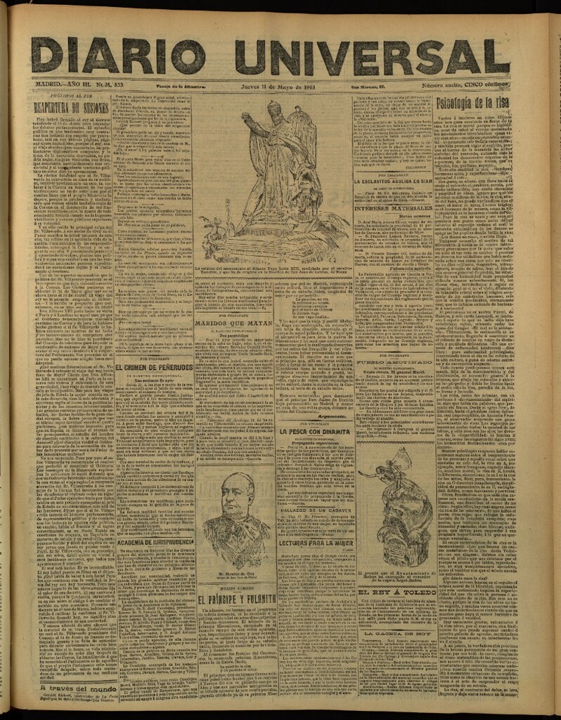 Miniatura de Diario Universal del 11 de mayo de 1905, edición de tarde