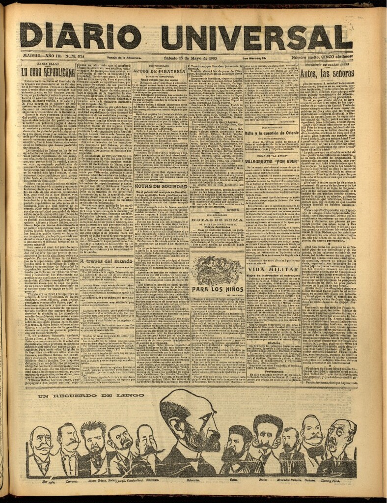 Miniatura de Diario Universal del 13 de mayo de 1905, edición de noche