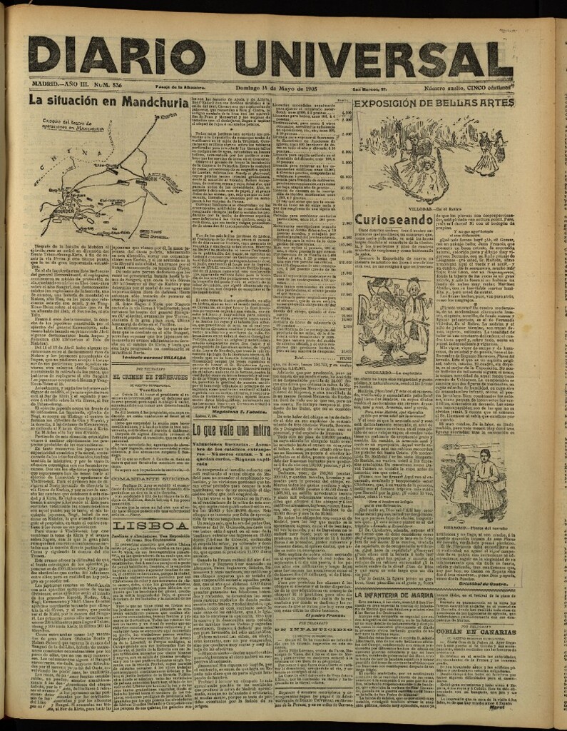 Miniatura de Diario Universal del 14 de mayo de 1905, edición de tarde