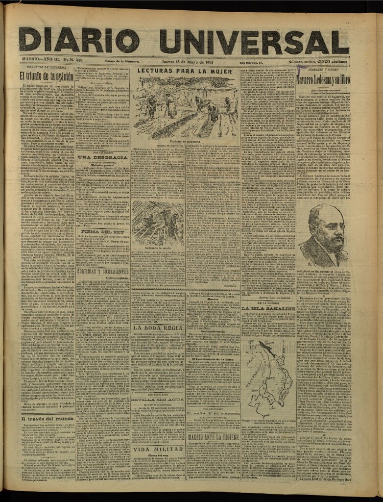 Miniatura de Diario Universal del 18 de mayo de 1905, edición de tarde