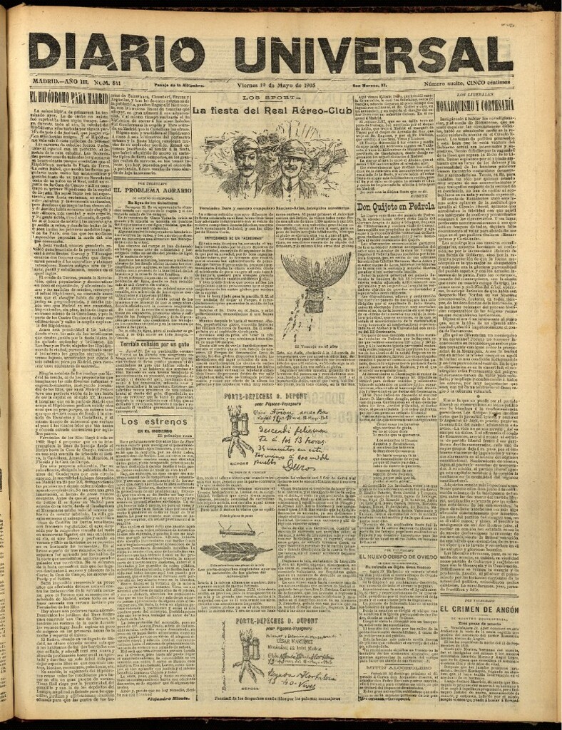 Miniatura de Diario Universal del 19 de mayo de 1905, edición de noche