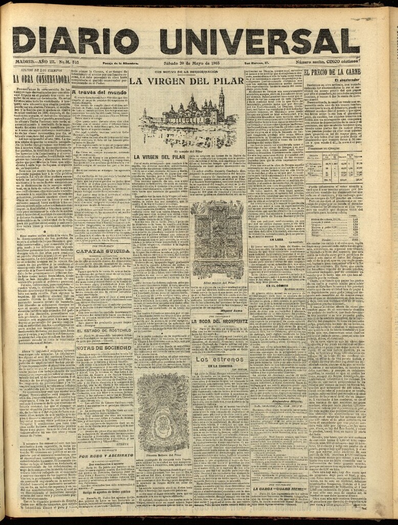 Miniatura de Diario Universal del 20 de mayo de 1905, edición de noche