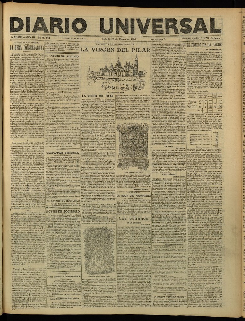 Miniatura de Diario Universal del 20 de mayo de 1905, edición de tarde