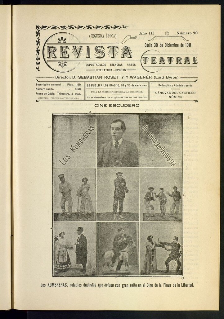 Miniatura de Revista Teatral, Literaria, Científica, de Bellas Artes y Espectáculos. Segunda época. Nº 90