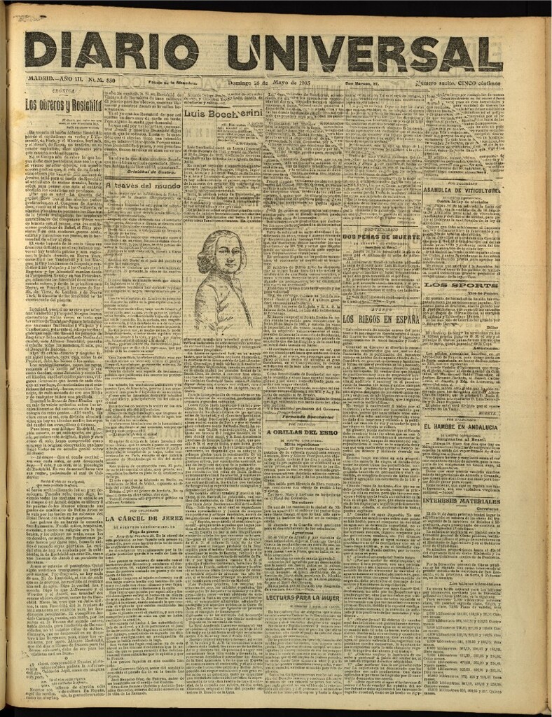 Miniatura de Diario Universal del 28 de mayo de 1905, edición de tarde