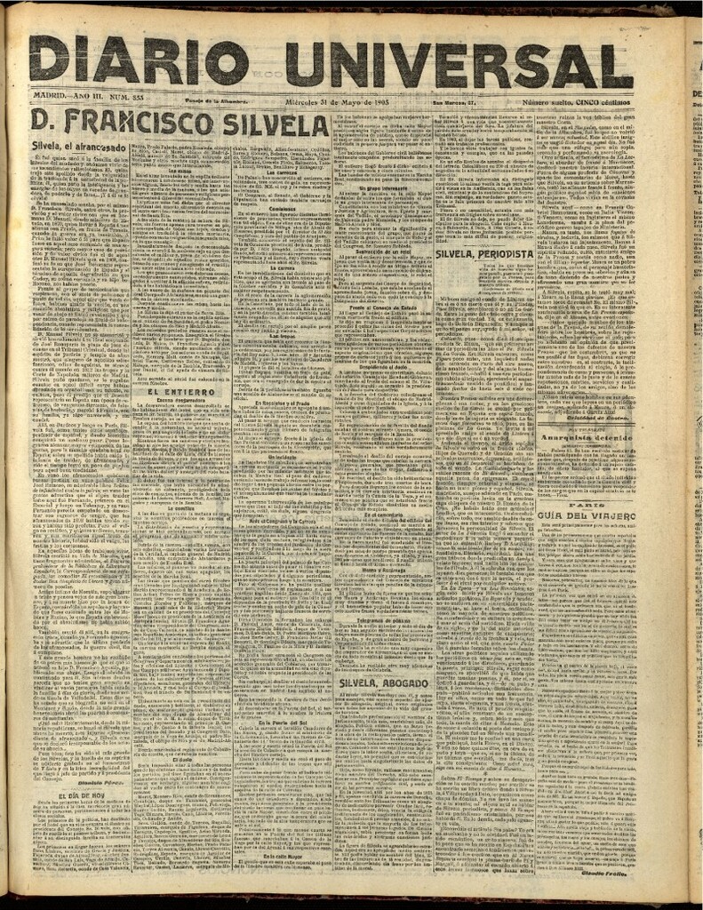 Miniatura de Diario Universal del 31 de mayo de 1905, edición de noche