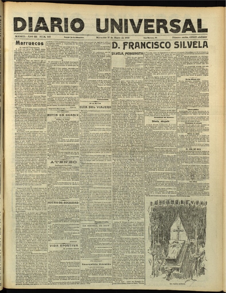 Miniatura de Diario Universal del 31 de mayo de 1905, edición de tarde
