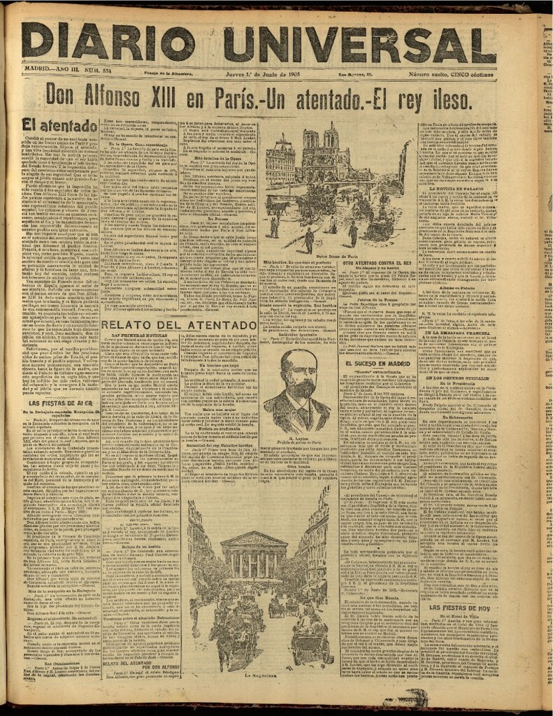 Miniatura de Diario Universal del 1 de junio de 1905, edición de noche