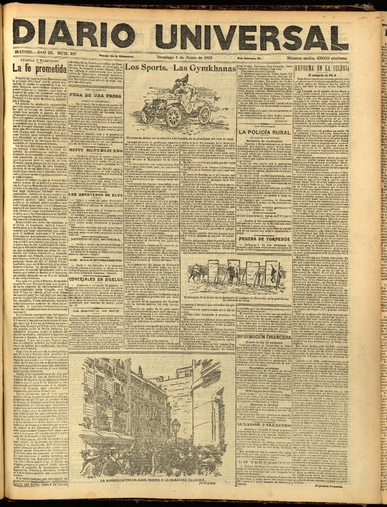 Miniatura de Diario Universal del 4 de junio de 1905, edición de noche