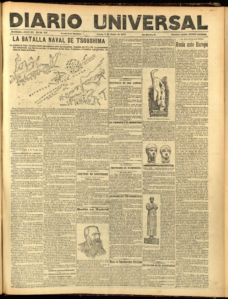 Miniatura de Diario Universal del 5 de junio de 1905, edición de noche