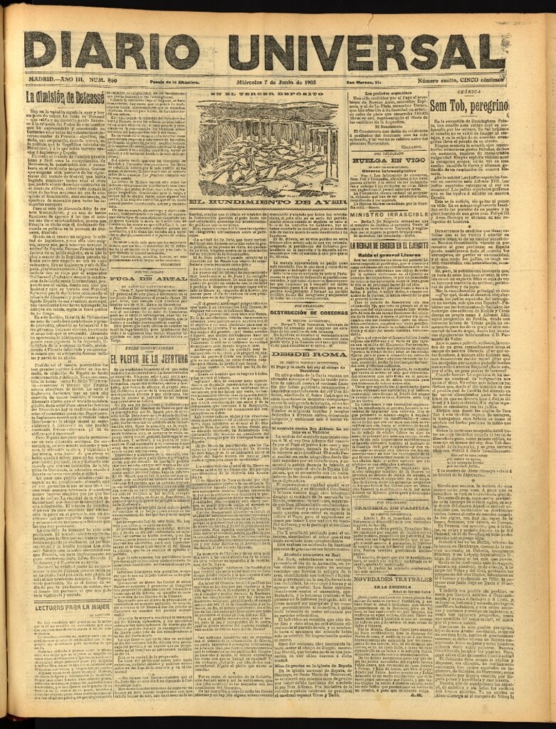 Miniatura de Diario Universal del 7 de junio de 1905, edición de noche