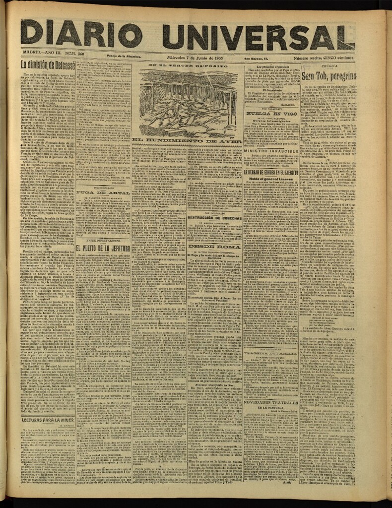 Miniatura de Diario Universal del 7 de junio de 1905, edición de tarde