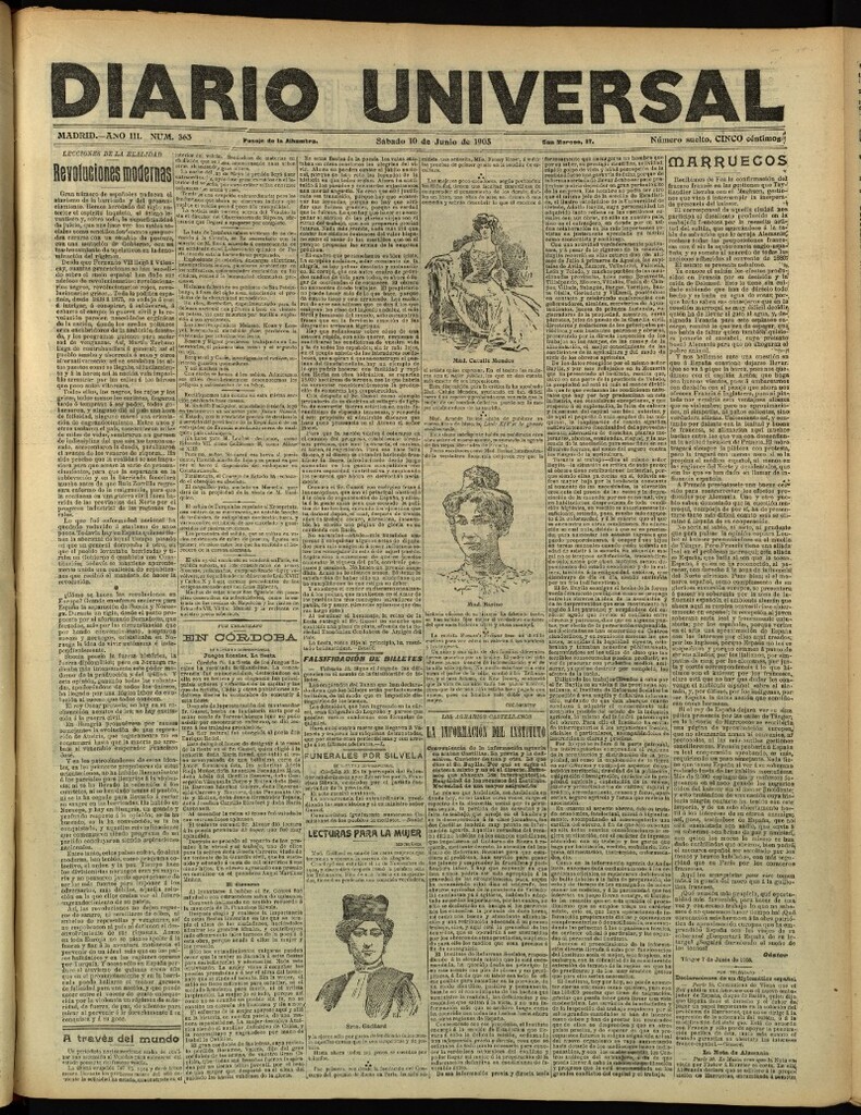 Miniatura de Diario Universal del 10 de junio de 1905, edición de tarde