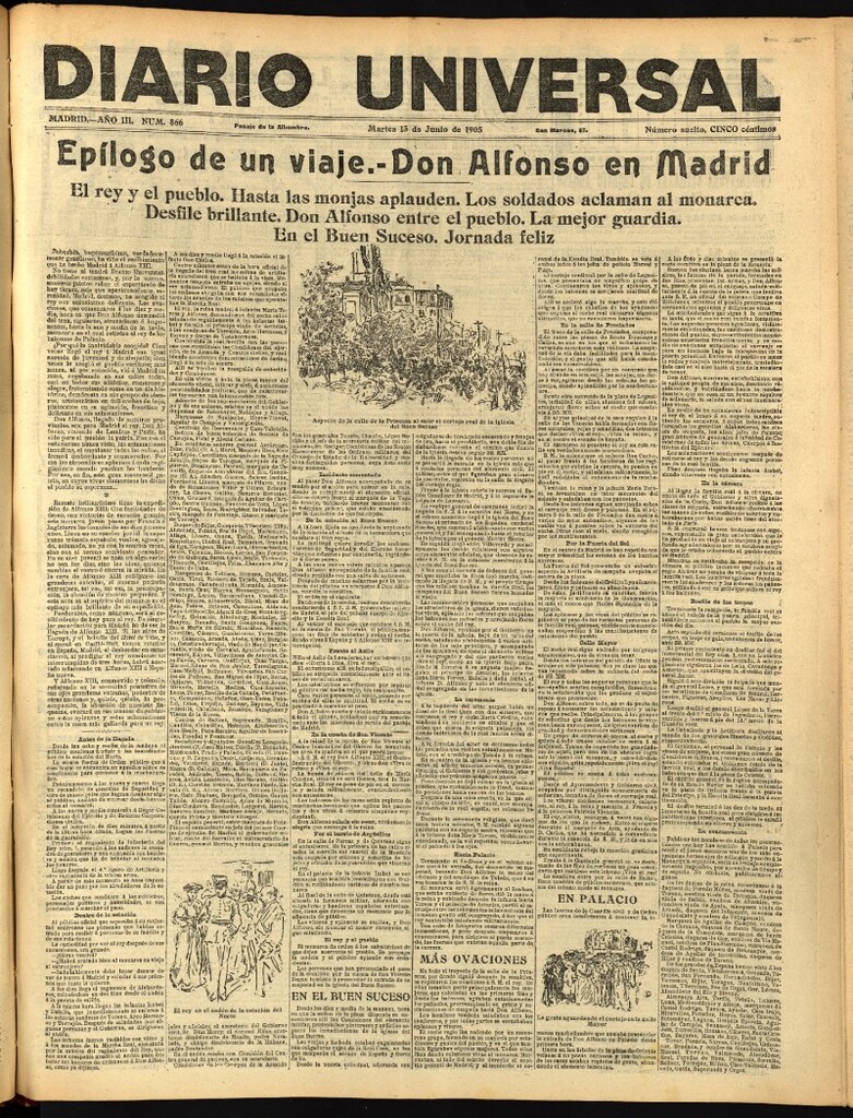 Miniatura de Diario Universal del 13 de junio de 1905, edición de noche