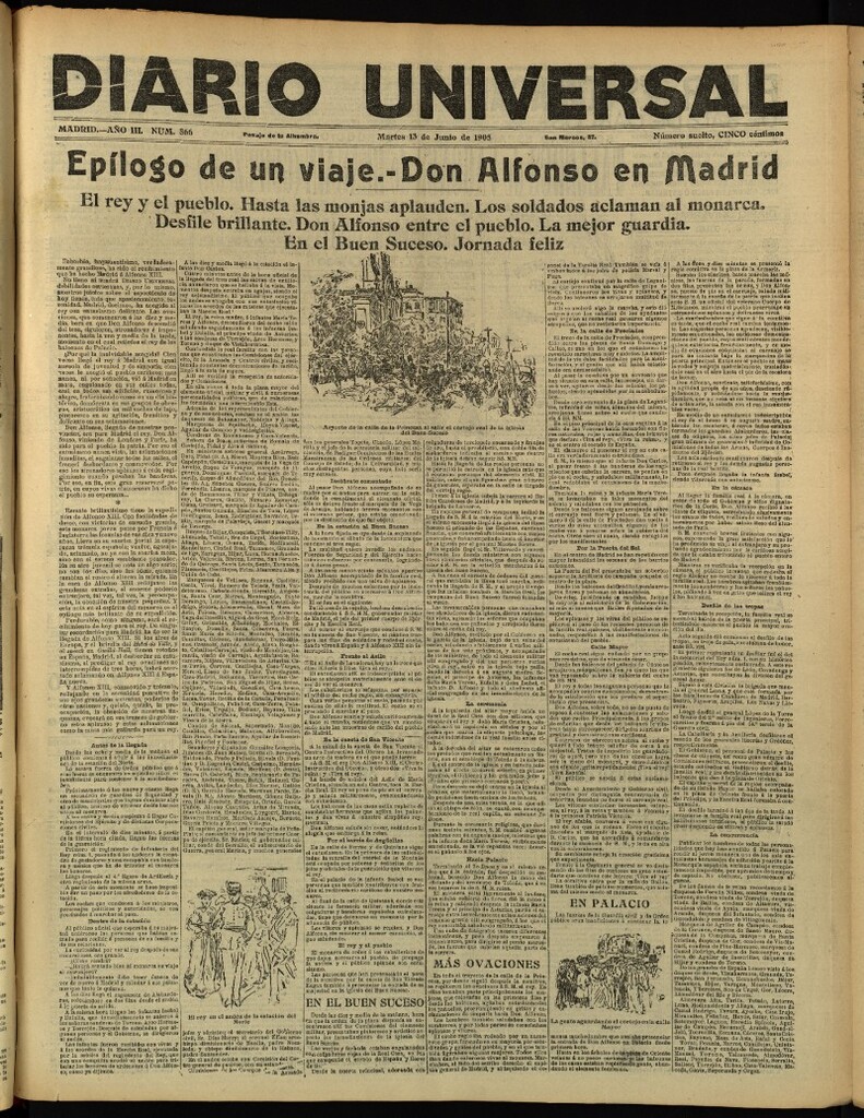 Miniatura de Diario Universal del 13 de junio de 1905, edición de tarde
