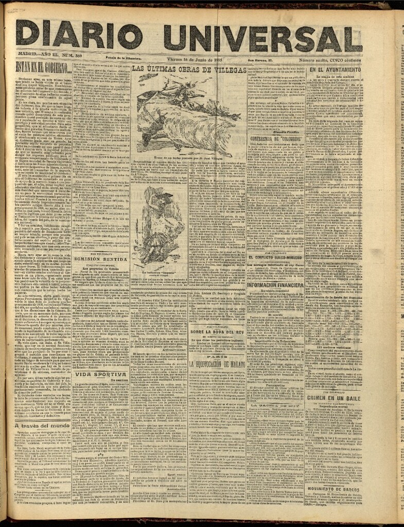 Miniatura de Diario Universal del 16 de junio de 1905, edición de noche