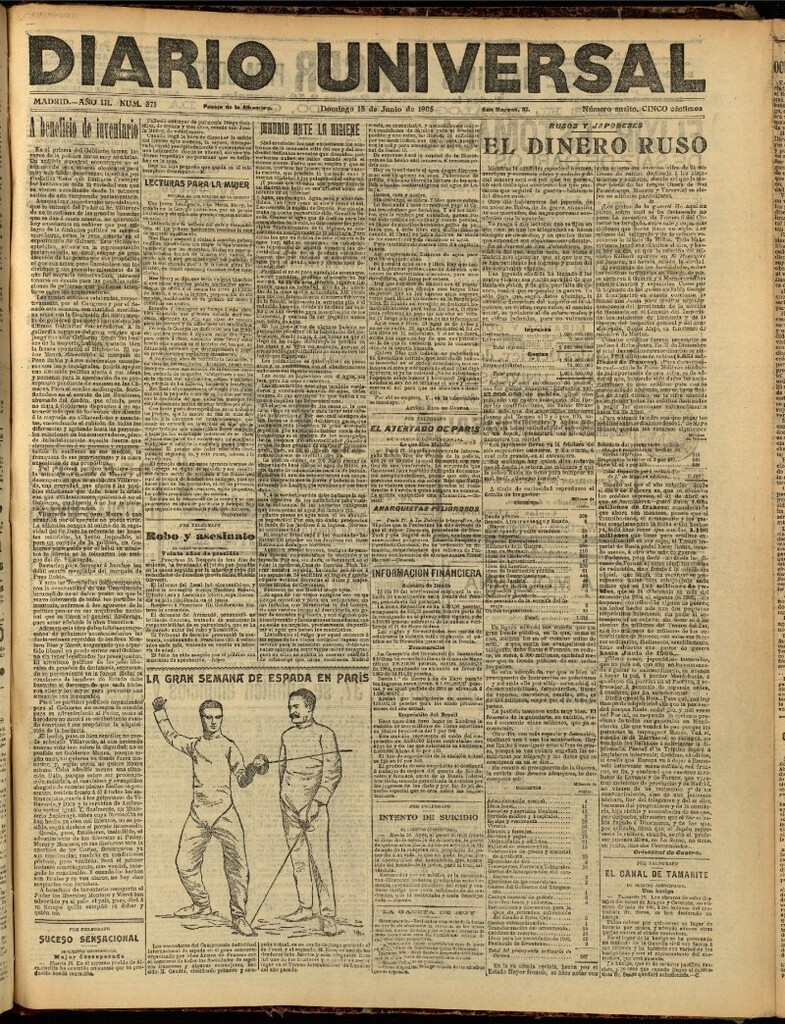 Miniatura de Diario Universal del 18 de junio de 1905, edición de noche