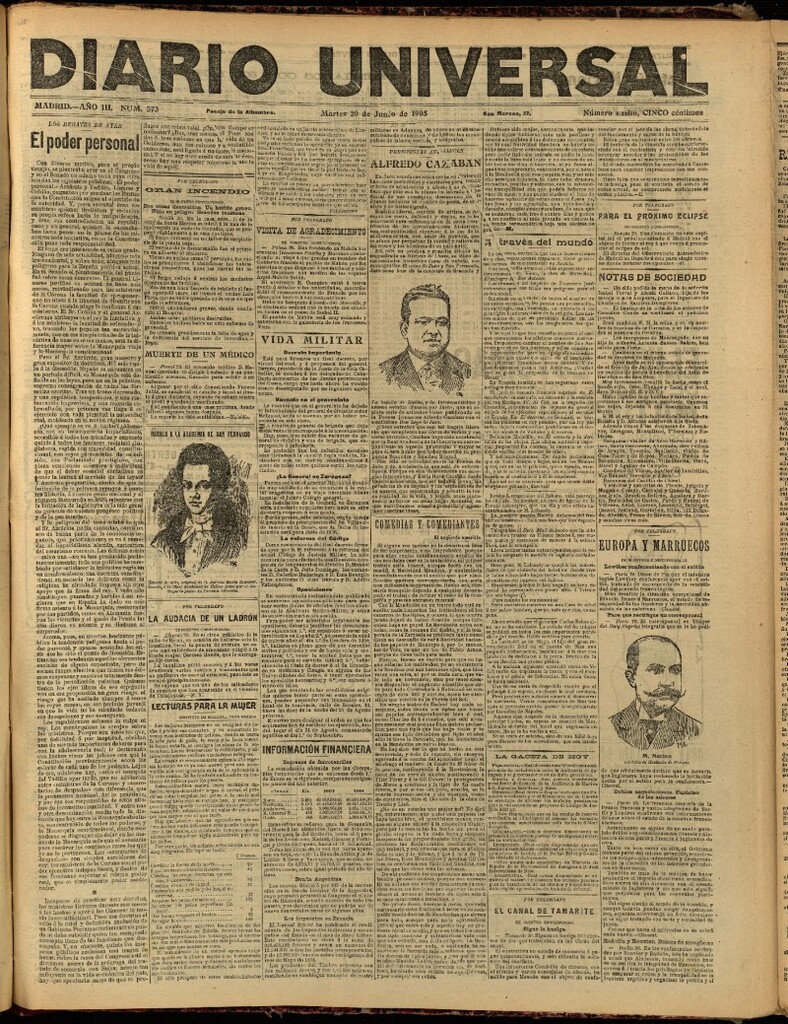 Miniatura de Diario Universal del 20 de junio de 1905, edición de noche