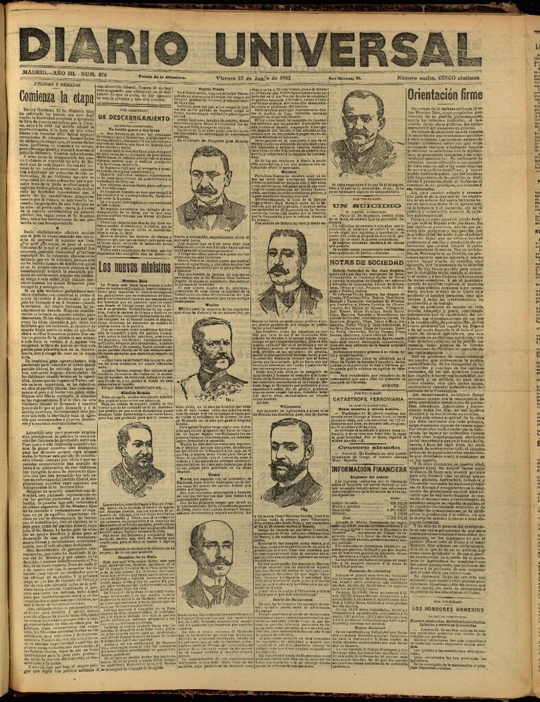 Miniatura de Diario Universal del 23 de junio de 1905, edición de noche