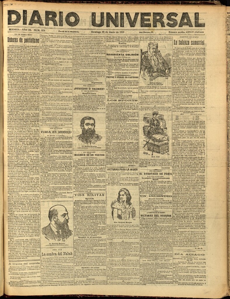 Miniatura de Diario Universal del 25 de junio de 1905, edición de noche