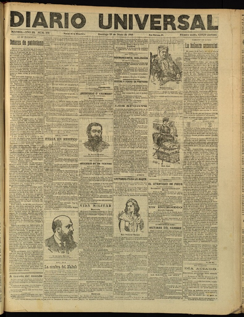 Miniatura de Diario Universal del 25 de junio de 1905, edición de tarde