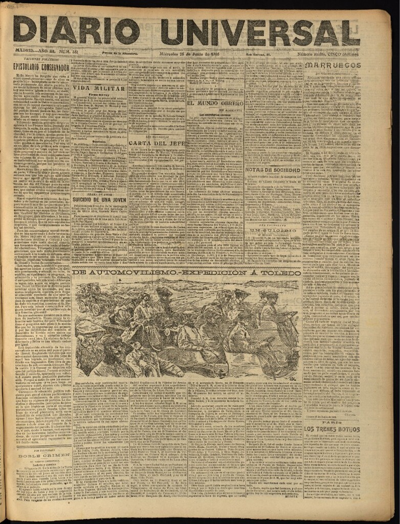 Miniatura de Diario Universal del 28 de junio de 1905, edición de tarde