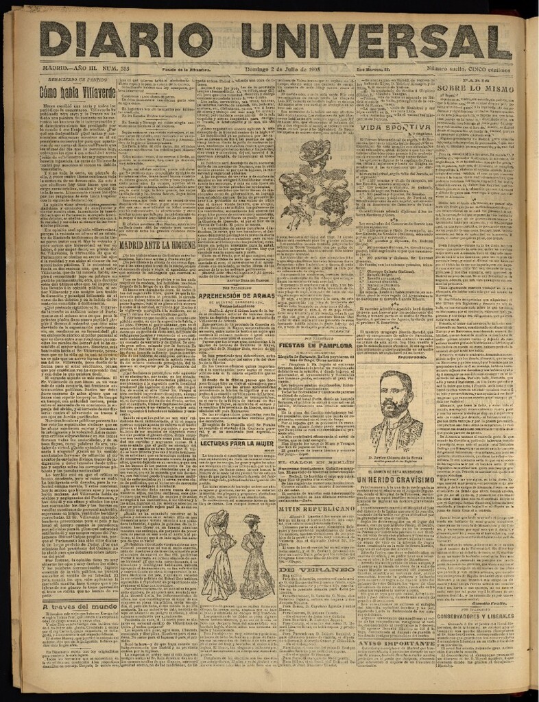 Miniatura de Diario Universal del 2 de julio de 1905, edición de noche