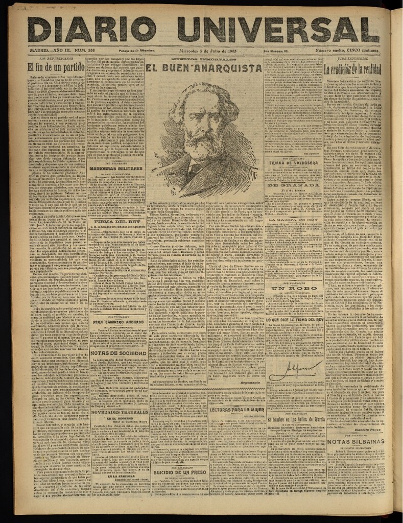 Miniatura de Diario Universal del 5 de julio de 1905, edición de noche
