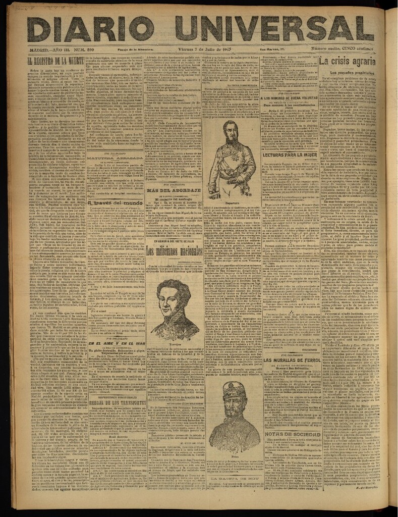 Miniatura de Diario Universal del 7 de julio de 1905, edición de noche
