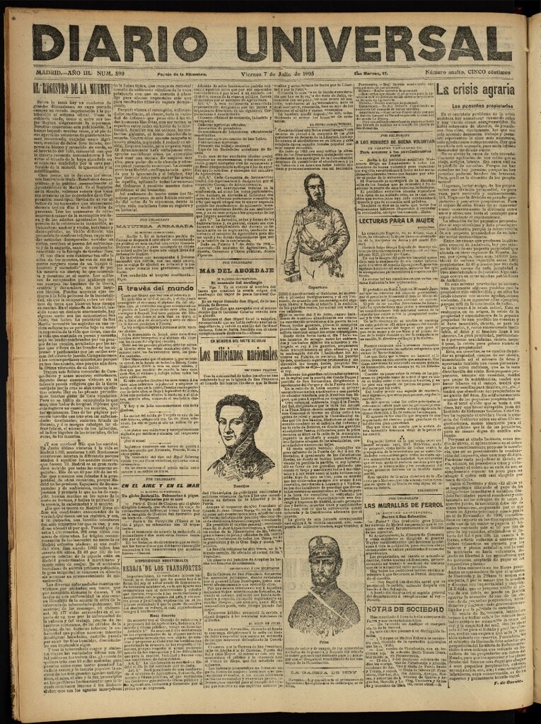 Miniatura de Diario Universal del 7 de julio de 1905, edición de tarde