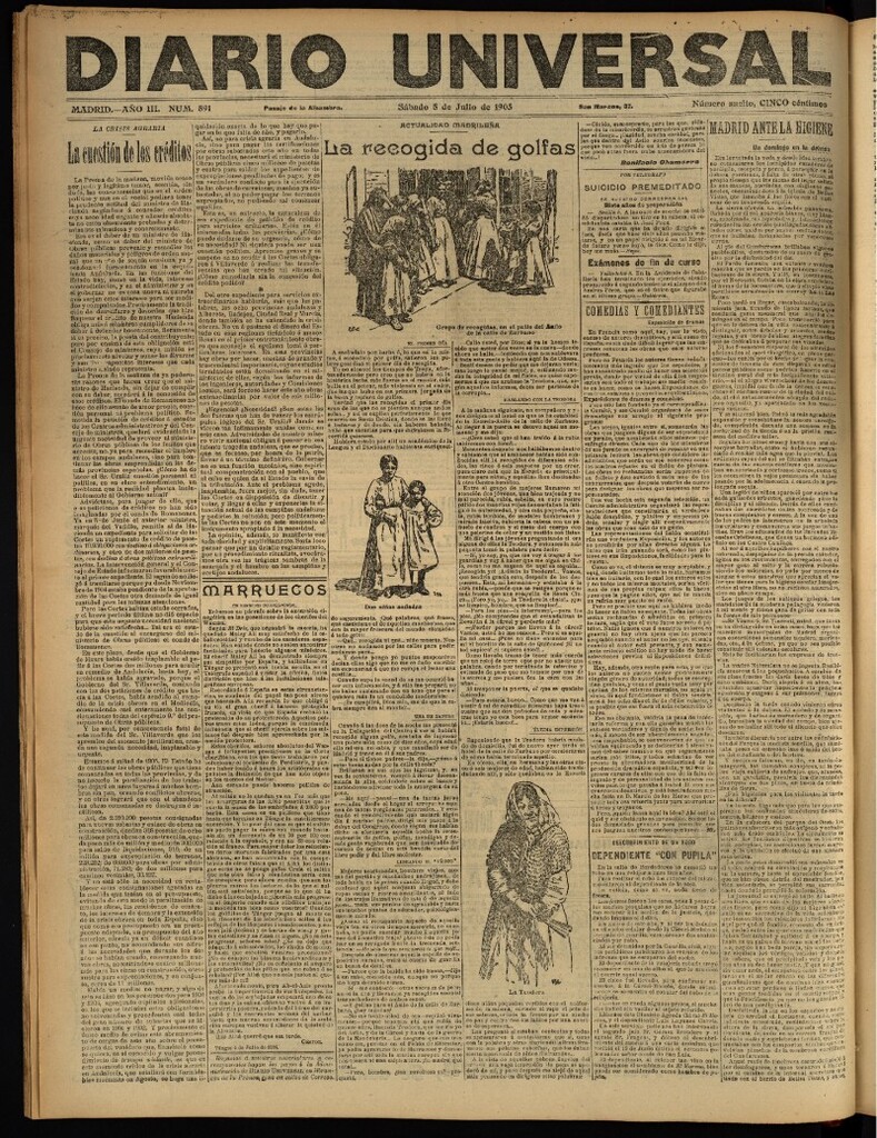 Miniatura de Diario Universal del 8 de julio de 1905, edición de noche