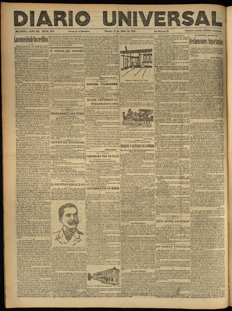 Miniatura de Diario Universal del 11 de julio de 1905, edición de noche