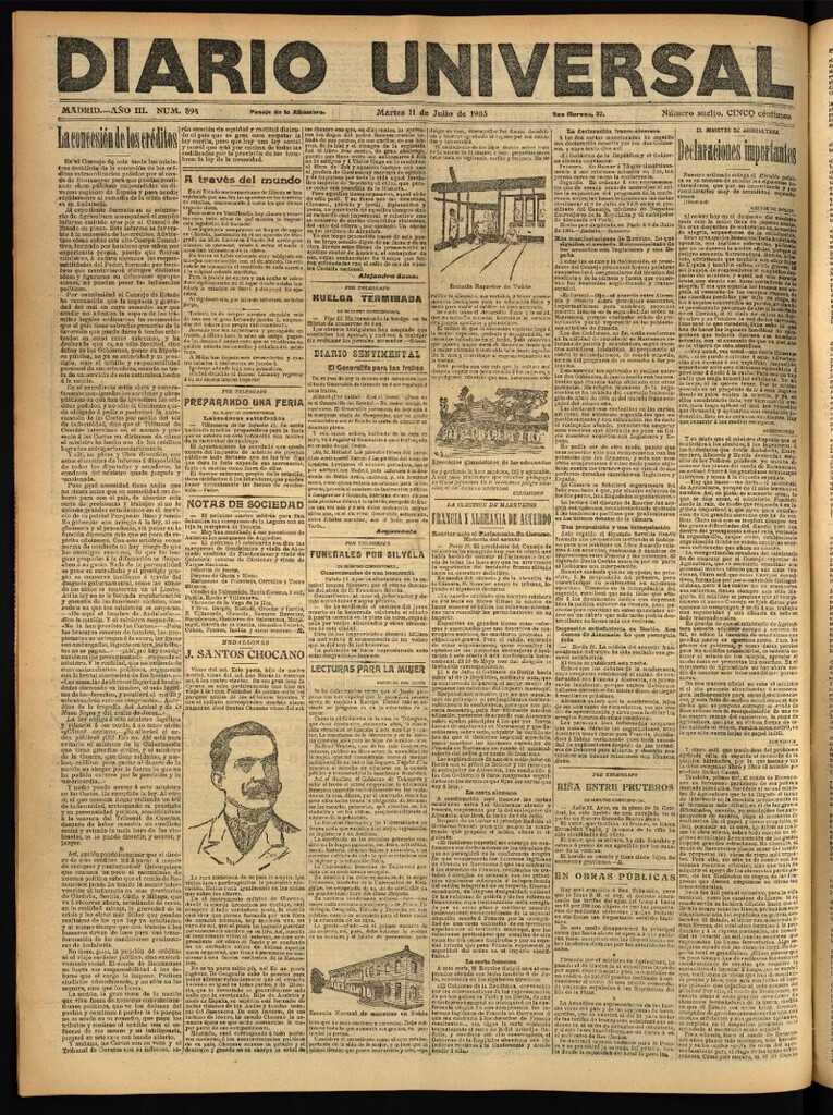 Miniatura de Diario Universal del 11 de julio de 1905, edición de tarde