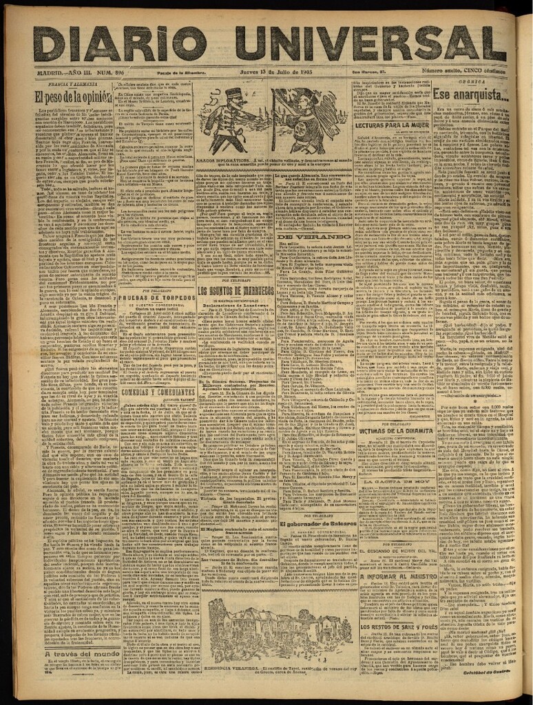 Miniatura de Diario Universal del 13 de julio de 1905, edición de noche