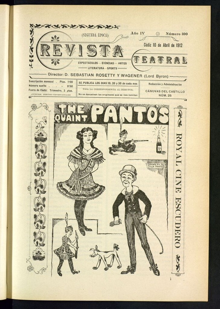 Miniatura de Revista Teatral, Literaria, Científica, de Bellas Artes y Espectáculos. Segunda época. Nº 100