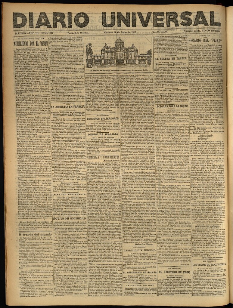 Miniatura de Diario Universal del 14 de julio de 1905, edición de noche