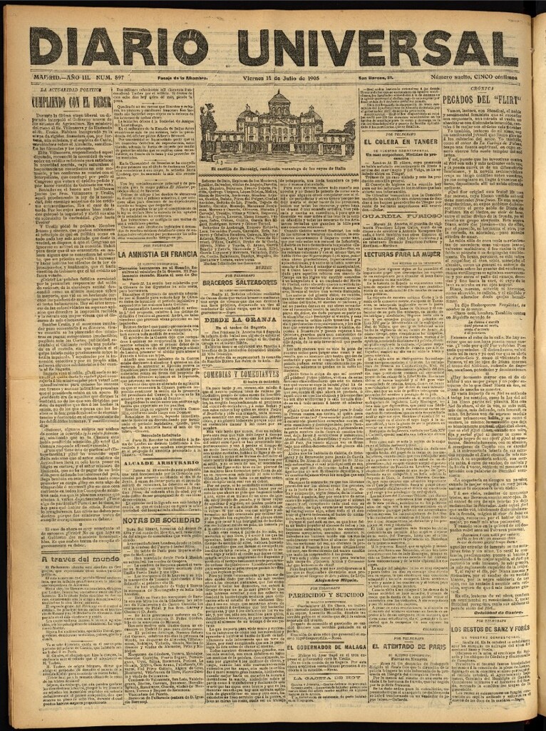 Miniatura de Diario Universal del 14 de julio de 1905, edición de tarde