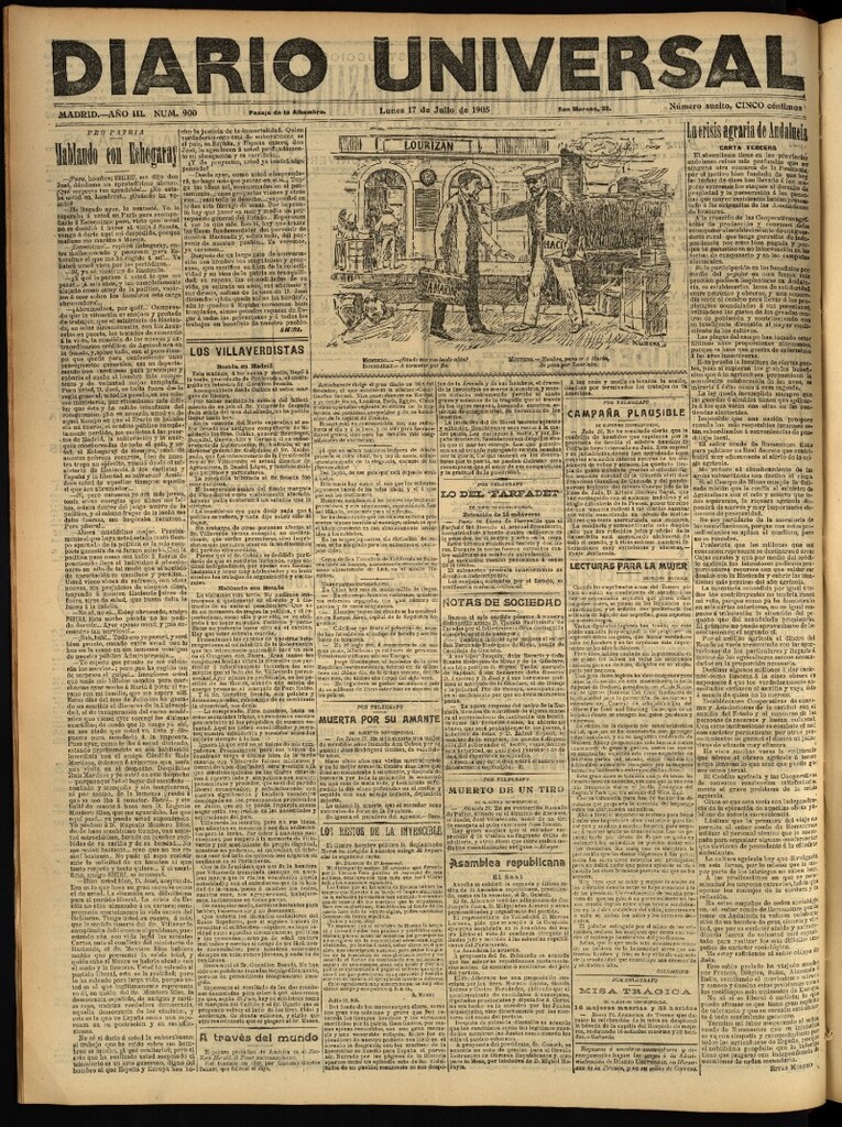 Miniatura de Diario Universal del 17 de julio de 1905, edición de noche
