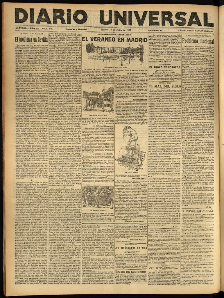 Miniatura de Diario Universal del 18 de julio de 1905, edición de tarde