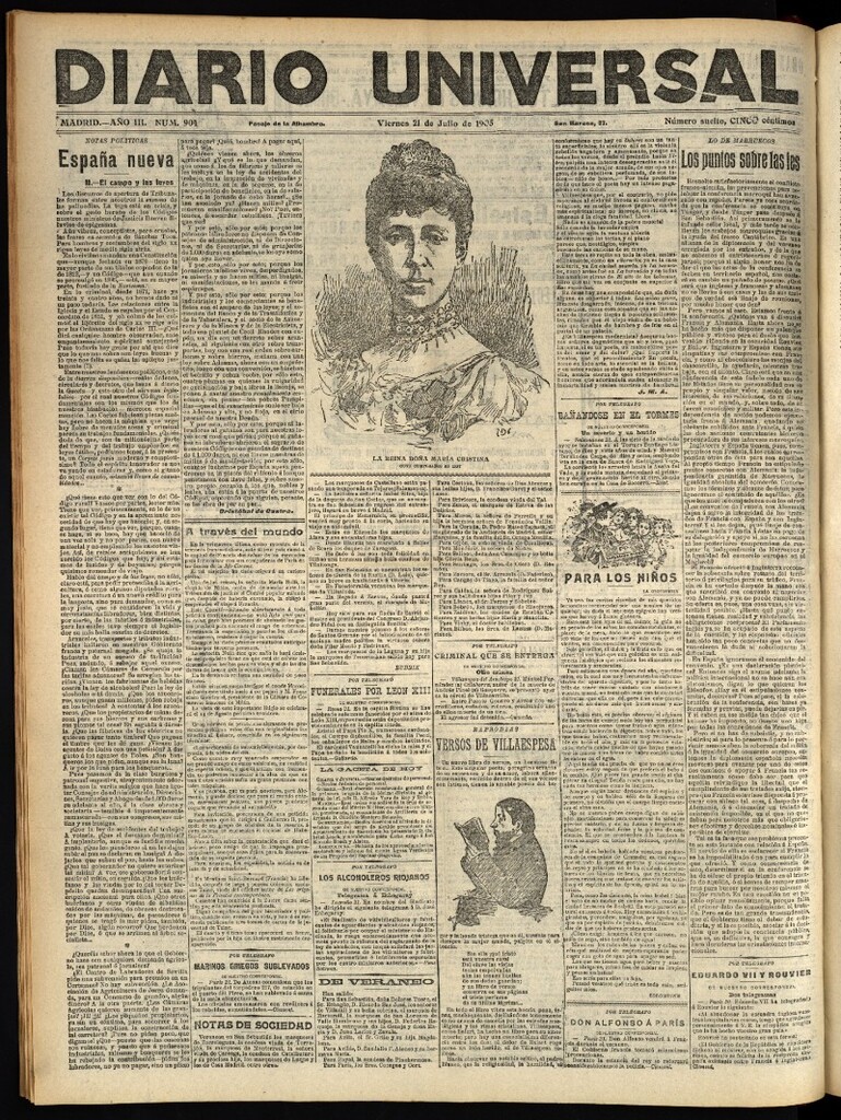 Miniatura de Diario Universal del 21 de julio de 1905, edición de noche
