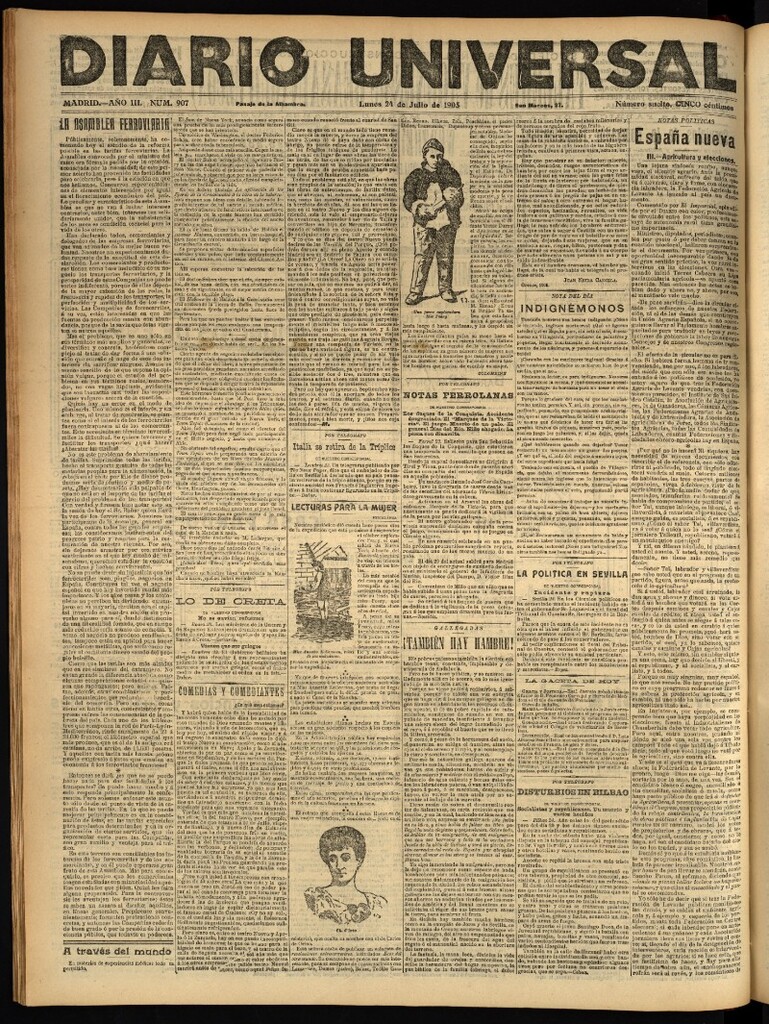 Miniatura de Diario Universal del 24 de julio de 1905, edición de noche