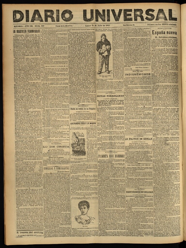 Miniatura de Diario Universal del 24 de julio de 1905, edición de tarde