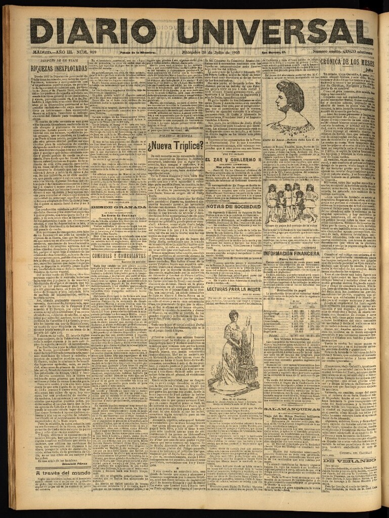 Miniatura de Diario Universal del 26 de julio de 1905, edición de noche