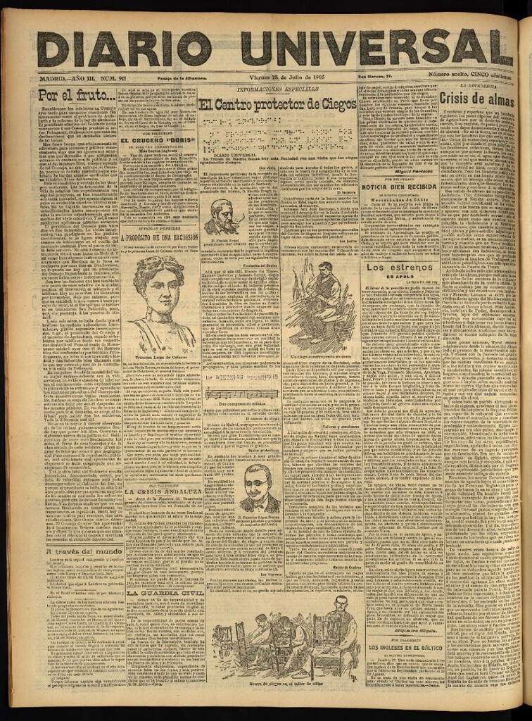 Miniatura de Diario Universal del 28 de julio de 1905, edición de noche