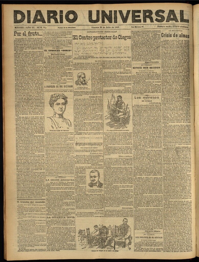 Miniatura de Diario Universal del 28 de julio de 1905, edición de tarde