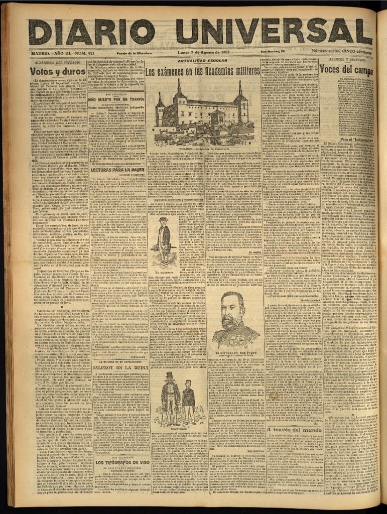 Miniatura de Diario Universal del 7 de agosto de 1905, edición de noche