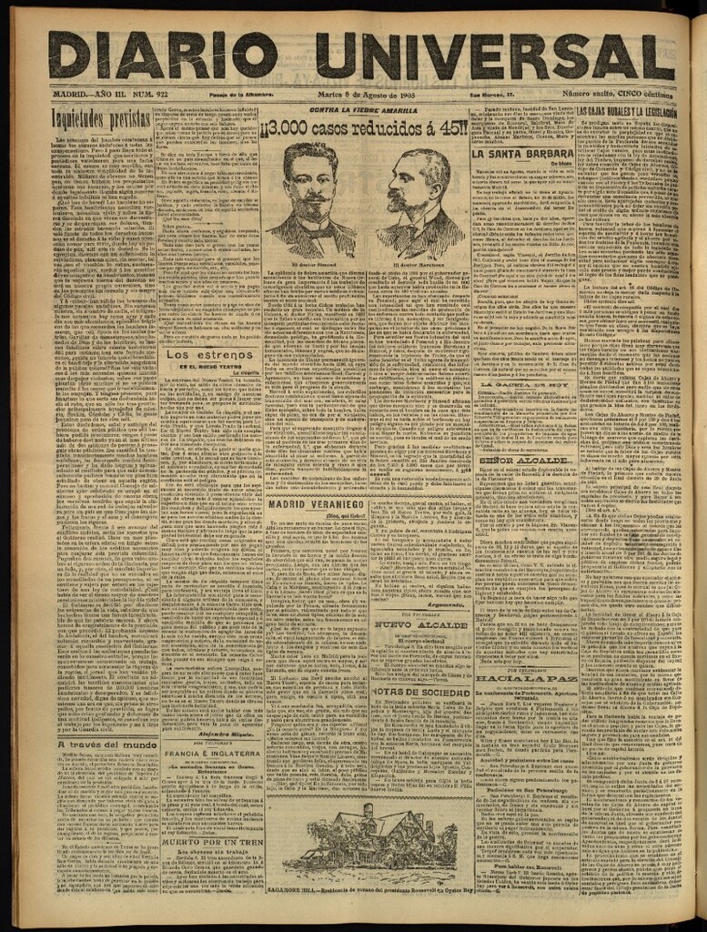 Miniatura de Diario Universal del 8 de agosto de 1905, edición de tarde